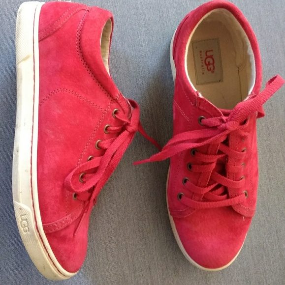 red suede tennis shoes